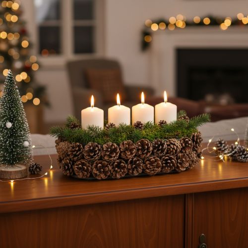 Oval pine cone planter, 30cm | Floristik24.ie