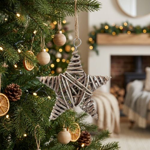 Star made of vine light brown 15cm for hanging 1 pc | Floristik24.ie