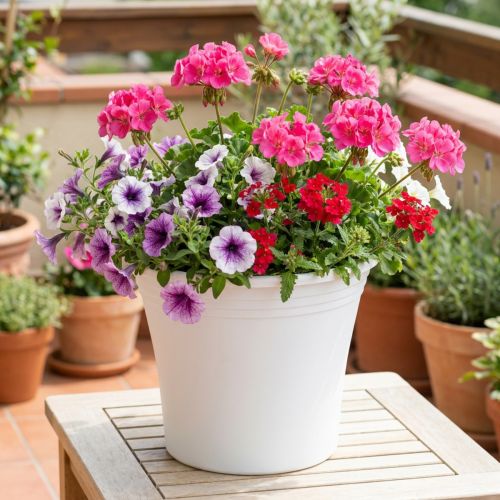 Plastic Pot "Irys" White Ø22cm H18cm 1 pc | Floristik24.ie