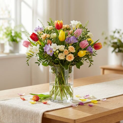 Round glass vase, clear glass cylinder Ø9cm H15.5cm | Floristik24.ie