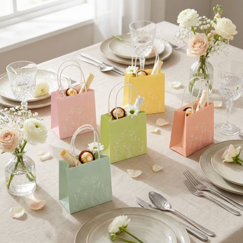 Product Gift bag with floral design, small gift bag for special occasions, 12cm, 12 pieces