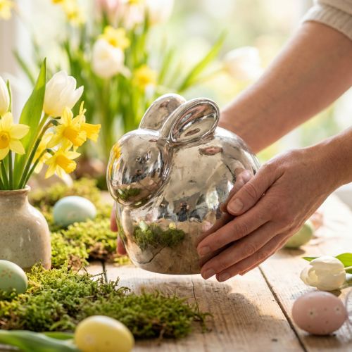 Bunny silver antique H14.5cm | Floristik24.ie