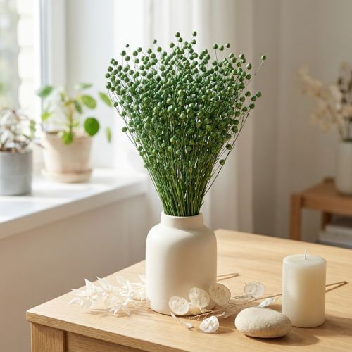 Dried Flax Grass, Green, 50-55cm, Decorative DIY | Floristik24.ie