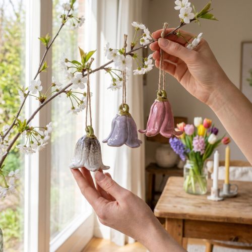 Decorative lily of the valley for hanging ceramic flowers 7cm 3 pcs | Floristik24.ie
