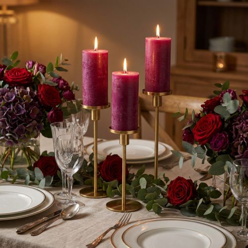 Solid colored taper candles,
