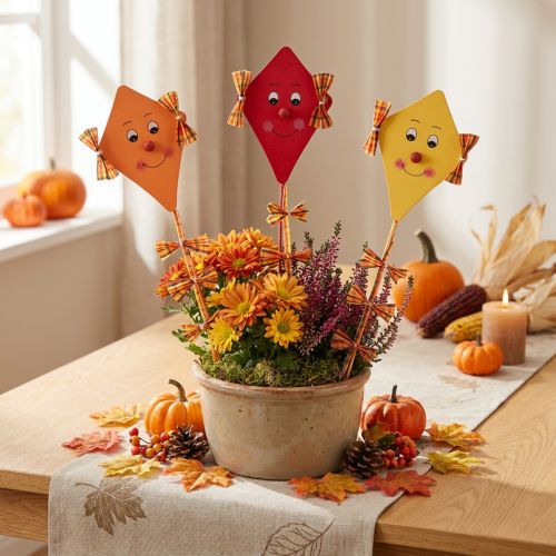 Decorative dragons on sticks, wooden decorations for autumn, 7.5 x 10 cm, 12 pieces | Floristik24.ie