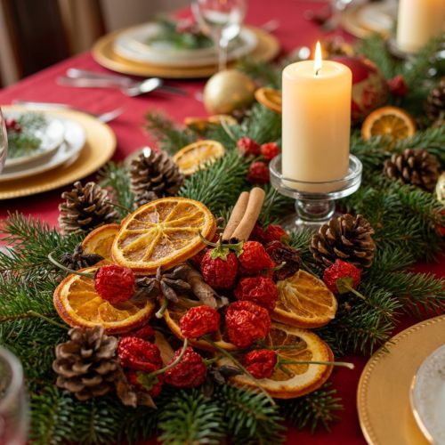 Product Dried orange slice decoration set with cinnamon and stars for festive table decoration 70g
