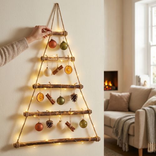 Wall decoration wood boho Christmas decoration flamed 75×105cm | Floristik24.ie