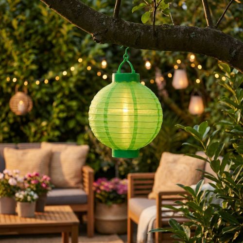 Solar Lantern with LED Garden Lantern for hanging Green 20cm | Floristik24.ie
