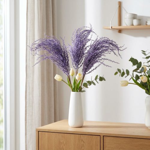 Artificial plants purple dry grass artificially flocked 62cm 3pcs | Floristik24.ie