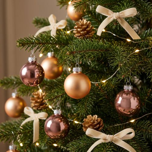 Christmas balls glass pink apricot mix mini Ø3cm 22 pcs | Floristik24.ie