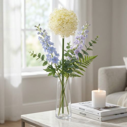 Artificial Allium Cream White Ornamental Onion Ø18cm L90cm | Floristik24.ie