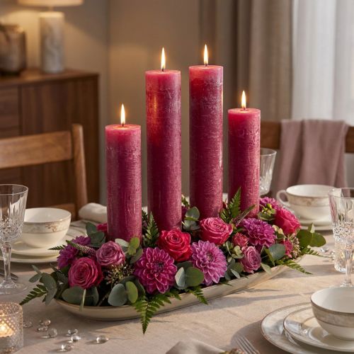 Taper candles, dyed candles,
