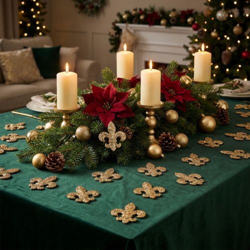 Scatter decoration wooden table decoration Christmas lily gold 4 cm 72 pcs | Floristik24.ie