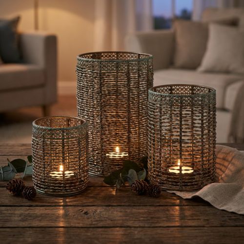 Candle holder metal tealight holder Ø8/10/13cm set of 3 | Floristik24.ie