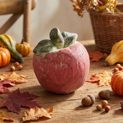 Apple for decorating, autumn, decorative fruit made of concrete, table decoration Ø13cm | Floristik24.ie