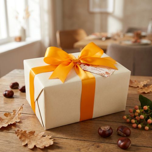 Gift ribbon decoration ribbon orange silk ribbon 40mm 50m | Floristik24.ie