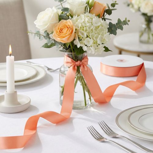 Gift and decoration ribbon 25mm x 50m Apricot | Floristik24.ie