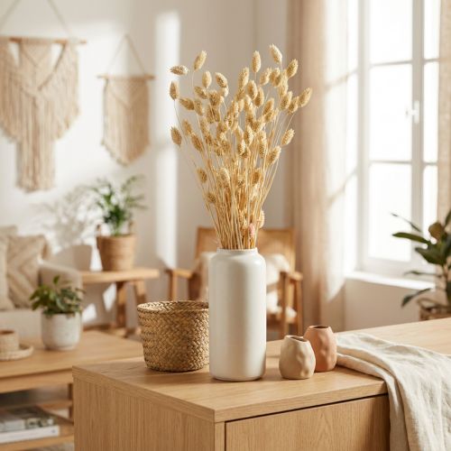 Dried flower Phalaris, decorative grass bunch, dry floristics, boho nature, bleached L55cm 100g | Floristik24.ie