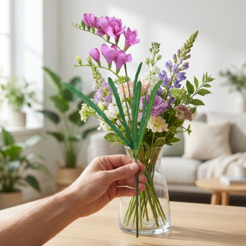 Artificial garden flowers freesia purple 58cm | Floristik24.ie