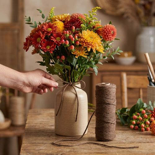 Wick thread, wool cord, brown, 55m decorative string for floristry and crafts | Floristik24.ie
