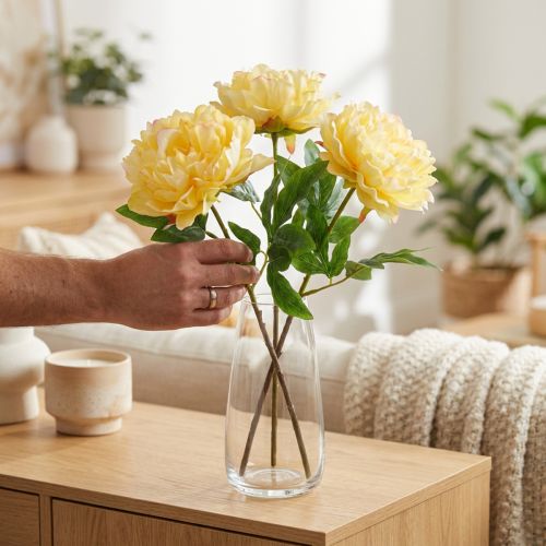 Product Artificial peony with large bloom for timeless floral interior design, 60cm, 3 pieces