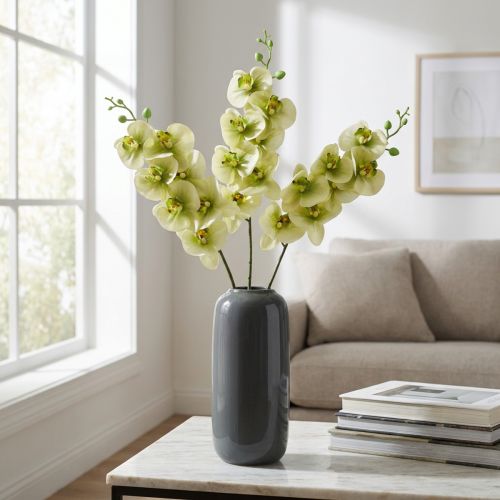 Orchid Artificial Yellow Green Phalaenopsis L83cm | Floristik24.ie