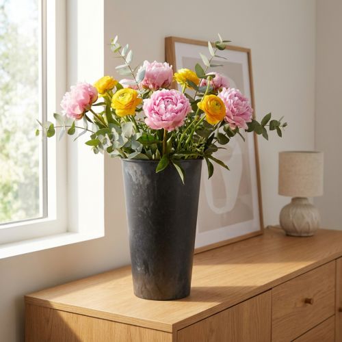 Floor vase black vase plastic anthracite Ø17,5cm H28cm | Floristik24.ie