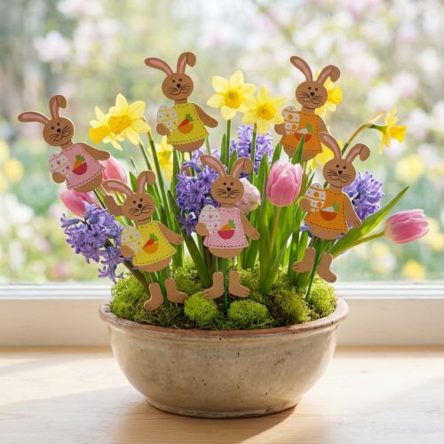 Easter decoration rabbit with egg 12cm L29cm 15 pcs | Floristik24.ie