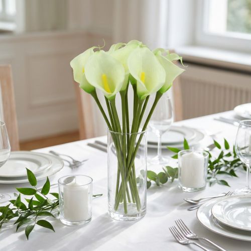 Mini Calla artificial white L 28cm 12 pcs | Floristik24.ie
