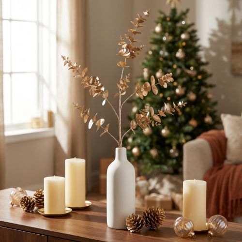 Eucalyptus Artificial Eucalyptus Branch Metallic L105cm | Floristik24.ie