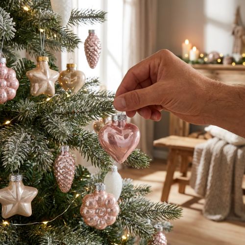 Christmas tree decorations glass Christmas tree decorations pastel 12 pieces | Floristik24.ie
