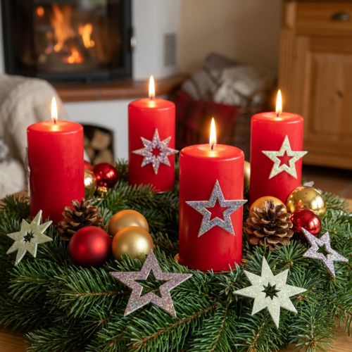 Decorative Stars for Crafting Yellow, Brown Foam Rubber 4cm 36 Pcs | Floristik24.ie