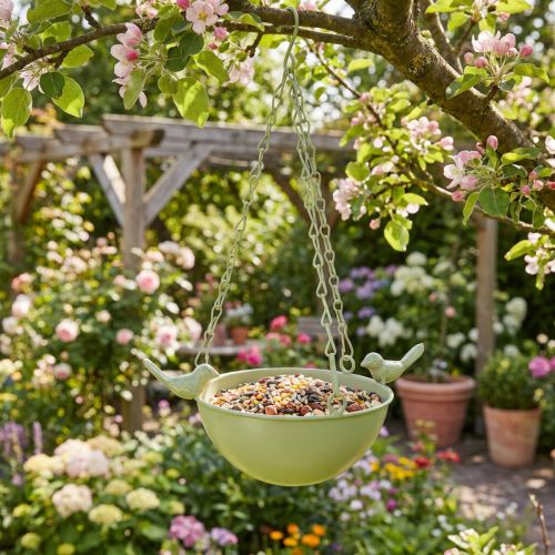 Product Bird Feeder with chain suspension and decorative birds 47cm