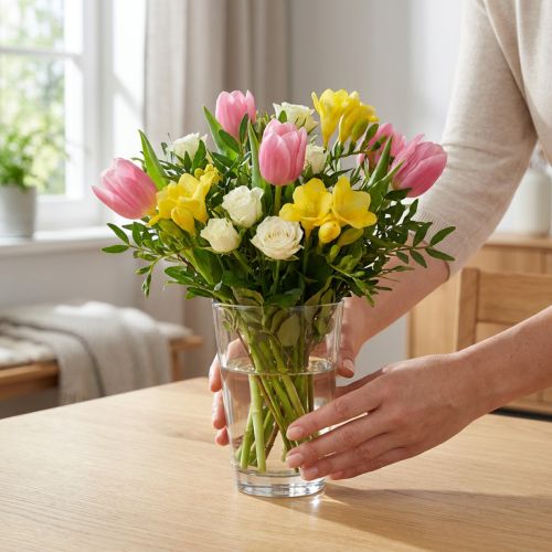 Glass vase clear Ø8cm H11cm for table decoration | Floristik24.ie