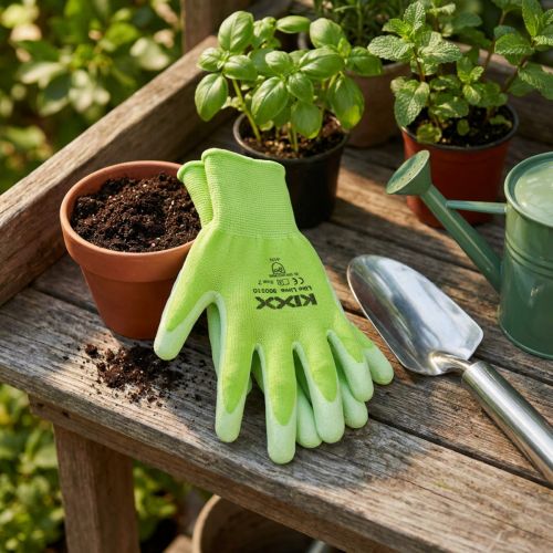 Kixx garden gloves light green, lime size 10 | Floristik24.ie