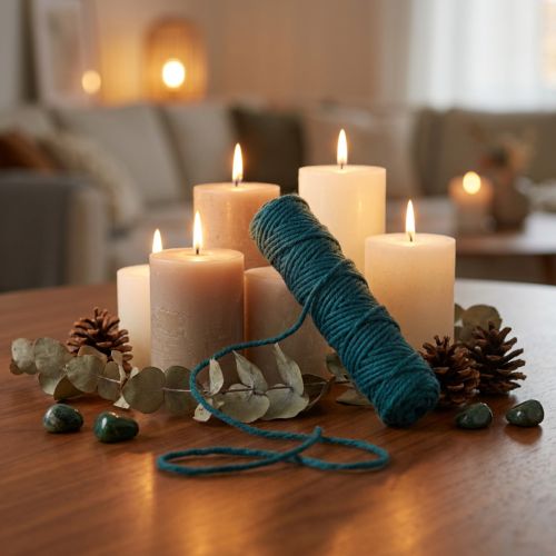Wick thread craft cord wool cord in petrol L55m | Floristik24.ie