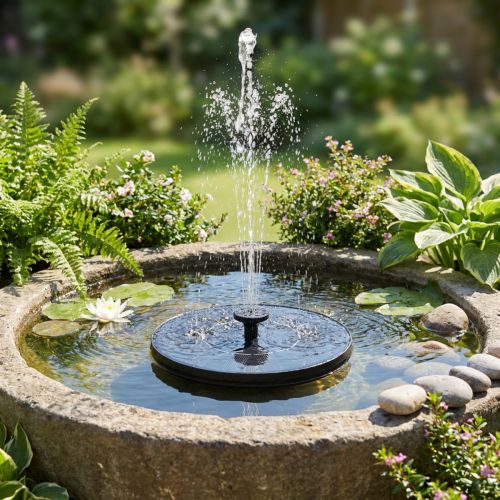 Product Solar Fountain Ø16cm Black 5 Nozzles