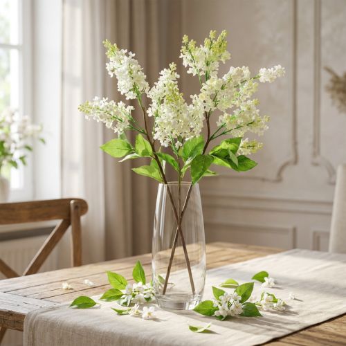 Lilac branch white 84cm | Floristik24.ie