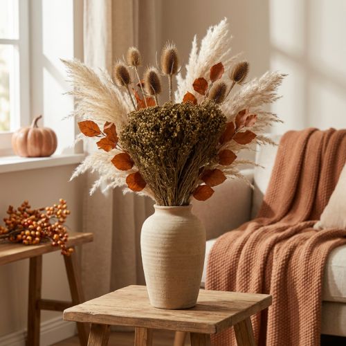 Dried flowers Broom Bloom Olive Green 160g 48cm | Floristik24.ie