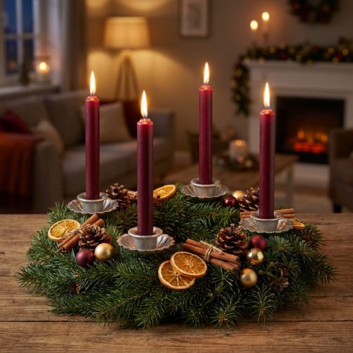 Taper candle holder silver antique candle holder with spike Ø8.5cm 4pcs | Floristik24.ie