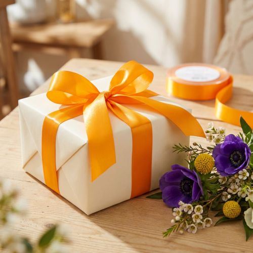 Gift and decoration ribbon 25mm x 50m Orange | Floristik24.ie