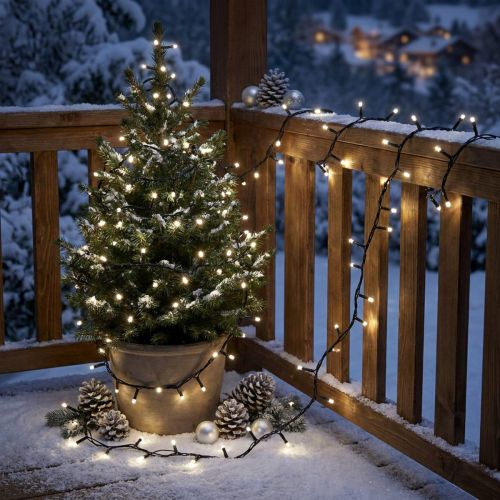 LED rice light chain 80s 6m for outside black/white | Floristik24.ie