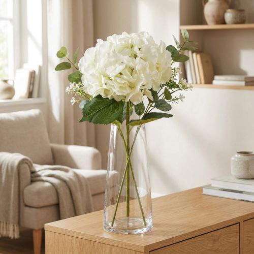Artificial Hydrangea Gigant Decorative Flower White Ø23cm L84cm | Floristik24.ie