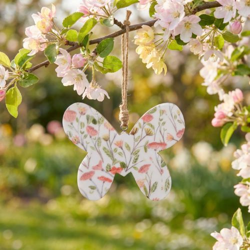 Deco butterfly wooden deco pendant pattern 15x12x2cm | Floristik24.ie