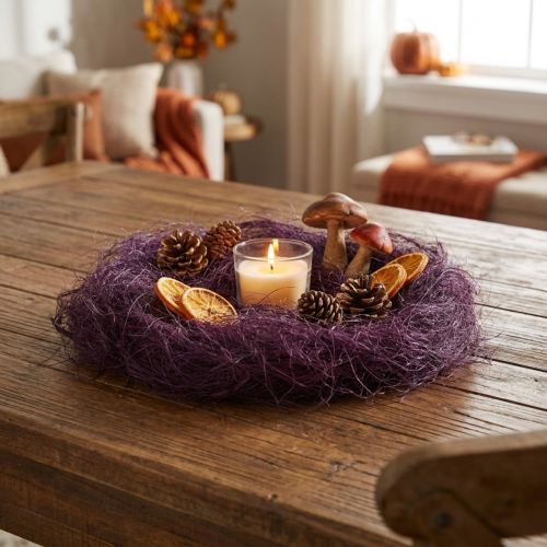 Purple sisal fiber for crafting and decorating, 300g | Floristik24.ie