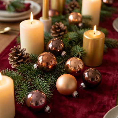 Product Christmas balls apricot mix tree balls glass Ø4cm 24 pcs