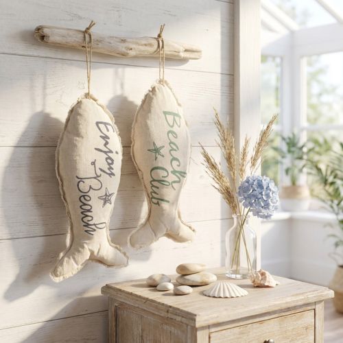 Maritime Decoration Fish for Hanging Fabric 34×14.5cm 2pcs | Floristik24.ie