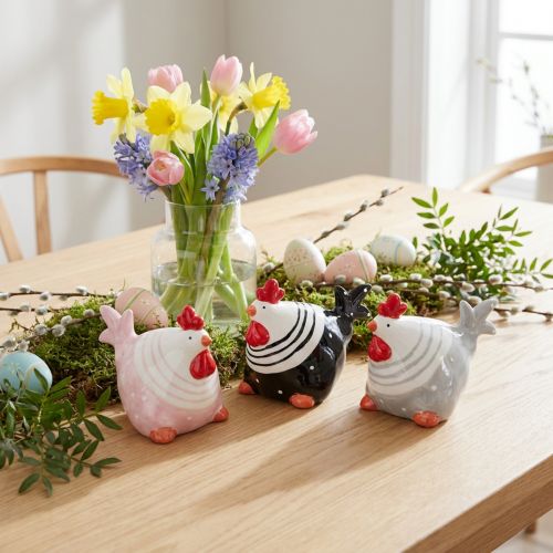 Decoration Chickens Easter Decoration Figures Hen 8.5cm 3 Pcs | Floristik24.ie