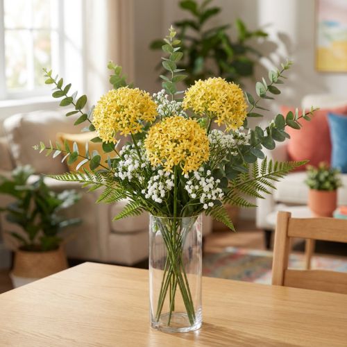Ornamental Onion Wild Allium artificial Yellow 70cm 3 pcs | Floristik24.ie